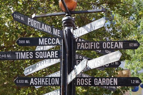 Portland Pioneer Courthouse Square sign